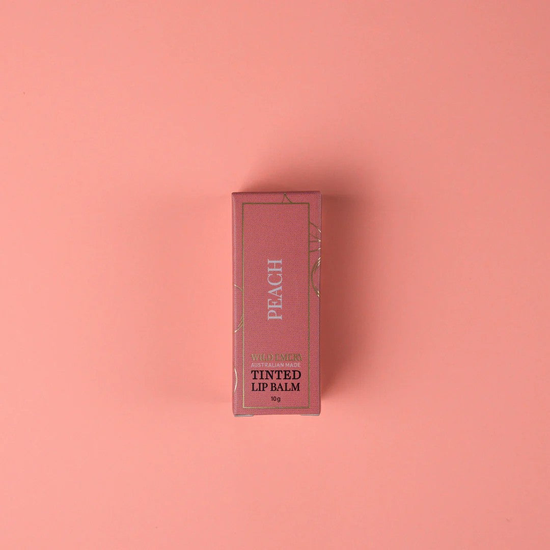 Tinted Lip Balm | Peach by Wild Emery. Australian Art Prints, Gifts, Fashion and Homewares. Green Door Decor. www.greendoordecor.com.au