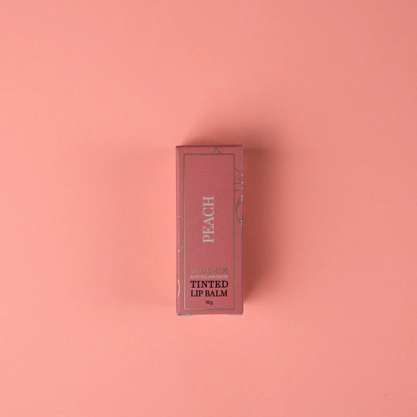 Tinted Lip Balm | Peach by Wild Emery. Australian Art Prints, Gifts, Fashion and Homewares. Green Door Decor. www.greendoordecor.com.au