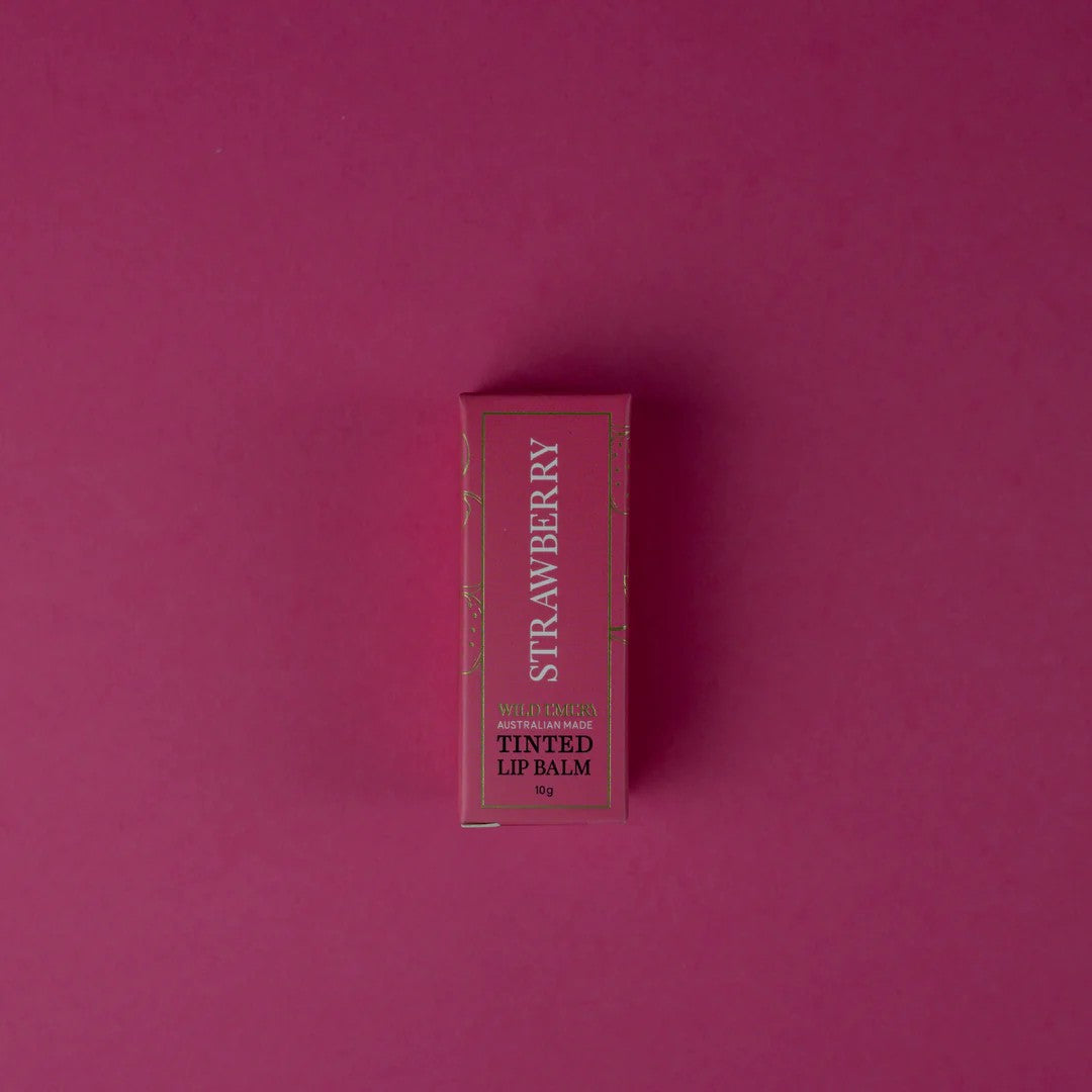 Tinted Lip Balm | Strawberry by Wild Emery. Australian Art Prints, Gifts, Fashion and Homewares. Green Door Decor. www.greendoordecor.com.au