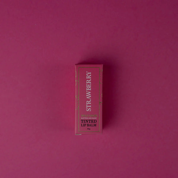 Tinted Lip Balm | Strawberry by Wild Emery. Australian Art Prints, Gifts, Fashion and Homewares. Green Door Decor. www.greendoordecor.com.au