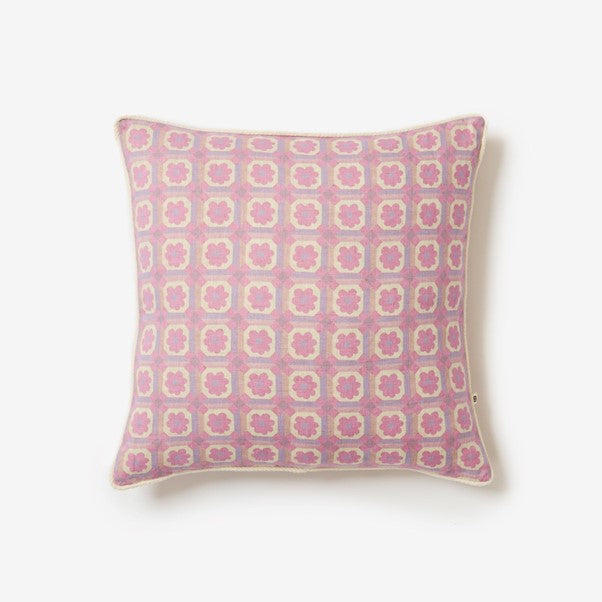 Tiny Aster Lilac Cushion | 50cm by Bonnie and Neil. Australian Art Prints and Homewares. Green Door Decor. www.greendoordecor.com.au