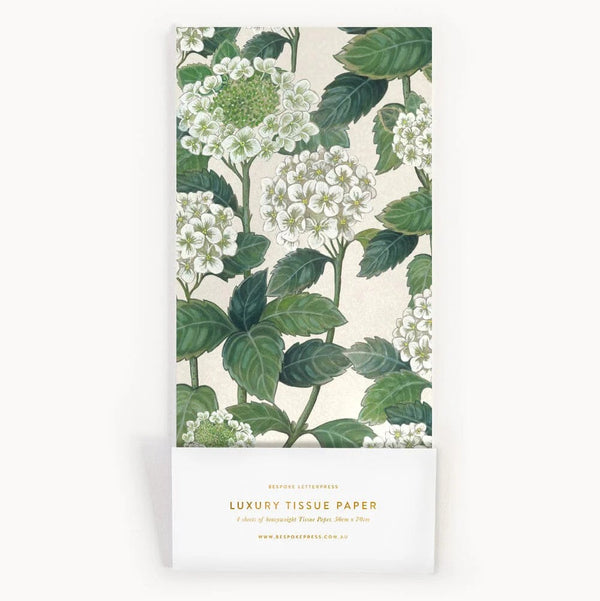 'Hydrangea' Tissue Paper | 4pk by Bespoke Letterpress. Australian Art Prints, Gifts, Fashion and Homewares. Green Door Decor. www.greendoordecor.com.au