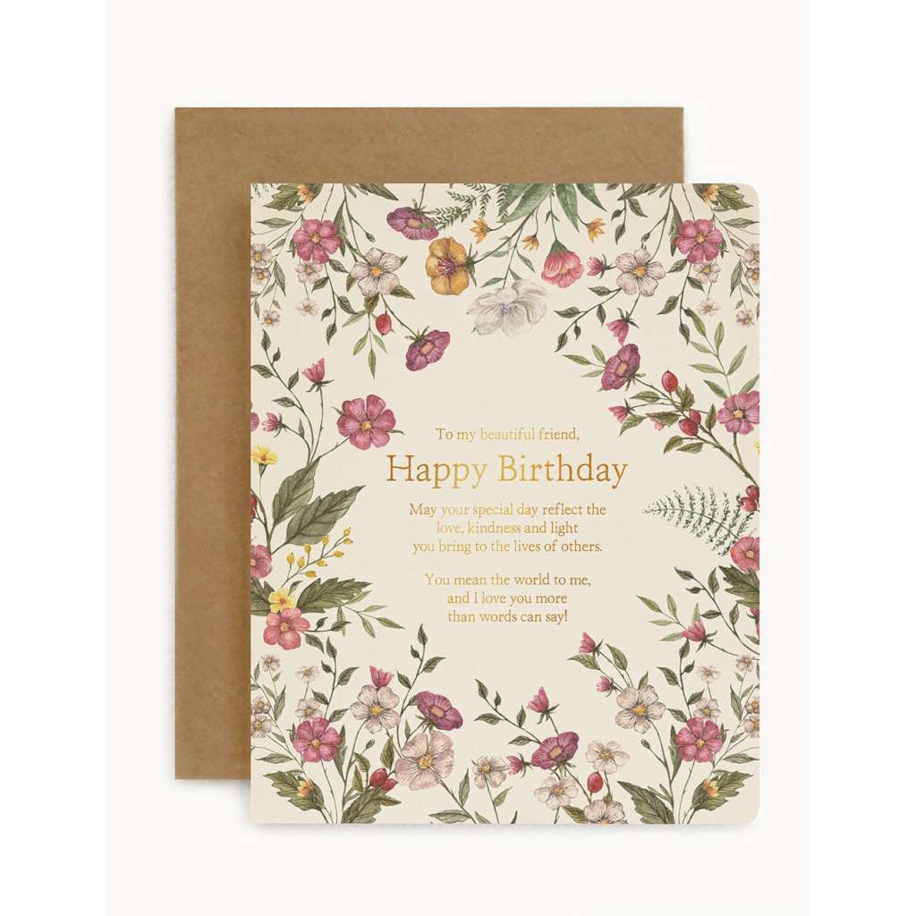 'To My Beautiful Friend - Happy Birthday' Card by Bespoke Letterpress. Australian Art Prints and Homewares. Green Door Decor. www.greendoordecor.com.au
