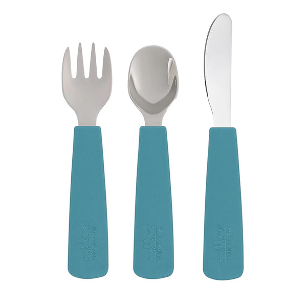 Toddler Feedie® Cutlery Set - Blue Dusk by We Might Be Tiny. Australian Art Prints and Homewares. Green Door Decor. www.greendoordecor.com.au