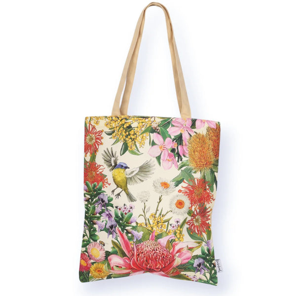 Tote Bag | Botanical Blooms Flowers by La La Land. Australian Art Prints and Homewares. Green Door Decor. www.greendoordecor.com.au