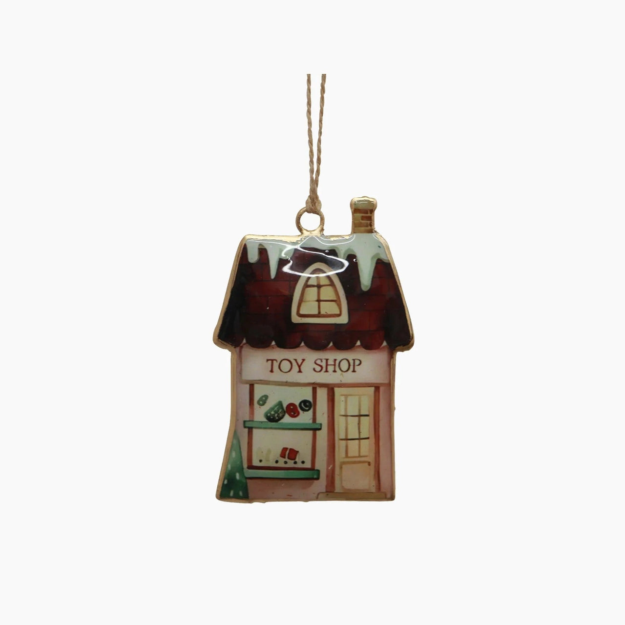Toy Shop Hanging House | Christmas Hanging Decoration by French Country Collections. Australian Art Prints and Homewares. Green Door Decor. www.greendoordecor.com.au