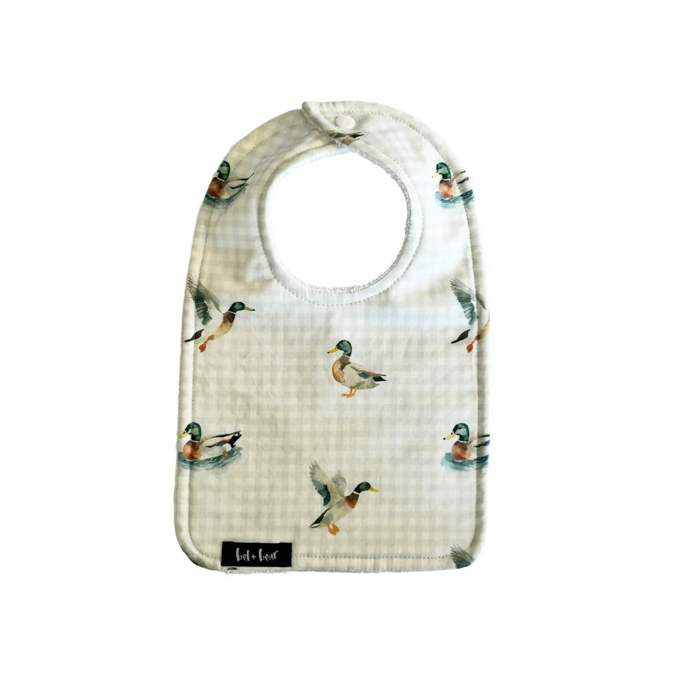 Traditional Bib | Duck Days by Bel and Bear. Australian Art Prints, Gifts, Fashion and Homewares. Green Door Decor. www.greendoordecor.com.au