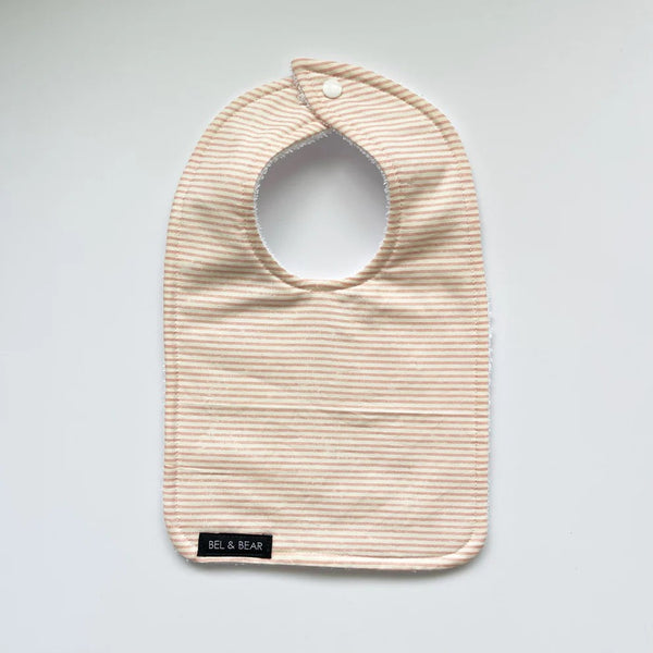 Traditional Bib | Pink Stripe by Bel and Bear. Australian Art Prints, Fashion and Homewares. Green Door Decor. www.greendoordecor.com.au
