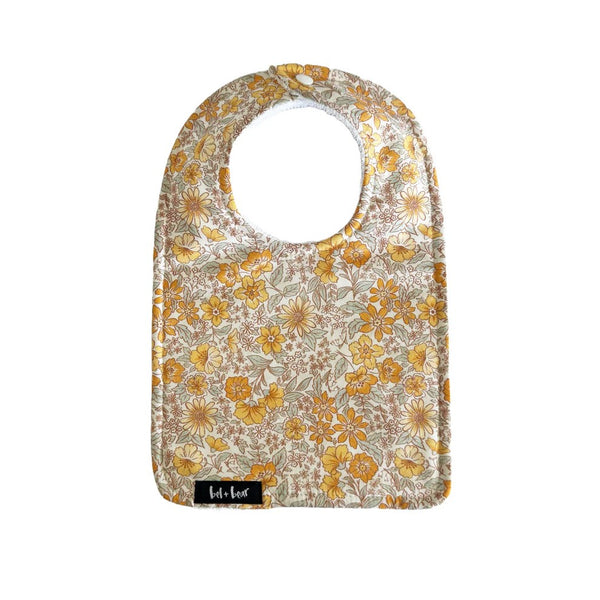 Traditional Bib | Vintage Floral by Bel and Bear. Australian Art Prints, Gifts, Fashion and Homewares. Green Door Decor. www.greendoordecor.com.au