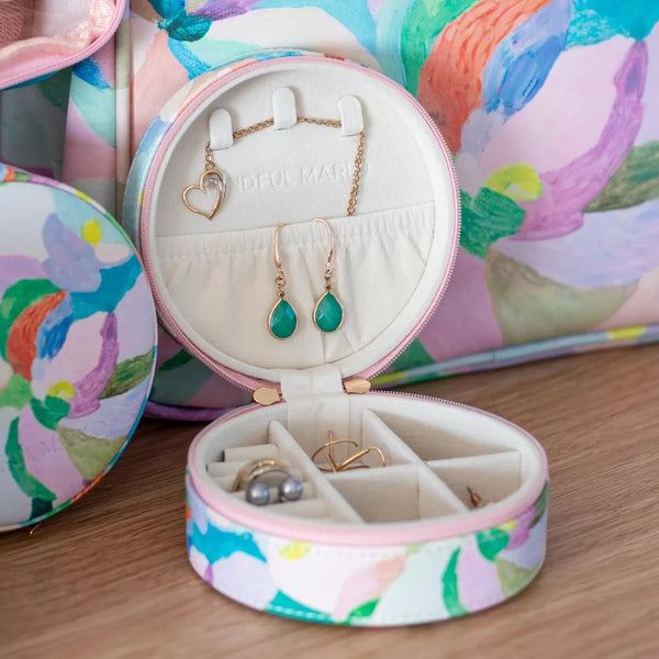 Travel Jewellery Case | Romy by Mindful Marlo. Australian Art Prints, Gifts, Fashion and Homewares. Green Door Decor. www.greendoordecor.com.au