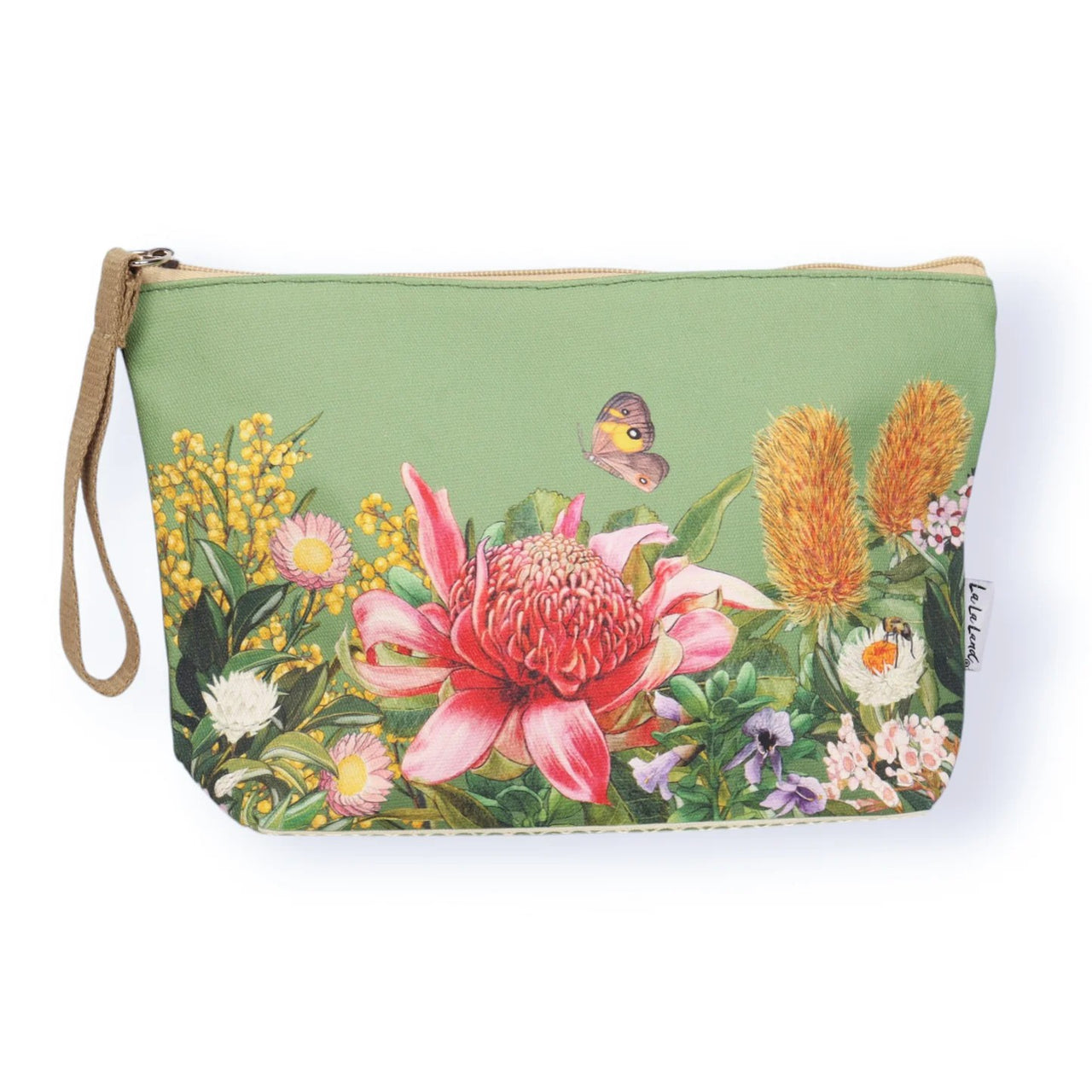 Travel Pouch | Botanical Blooms by La La Land. Australian Art Prints and Homewares. Green Door Decor. www.greendoordecor.com.au