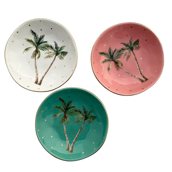 'Tropical Palm' Trinket Dish | Various Colours by Carla Dinnage. Australian Art Prints and Homewares. Green Door Decor. www.greendoordecor.com.au