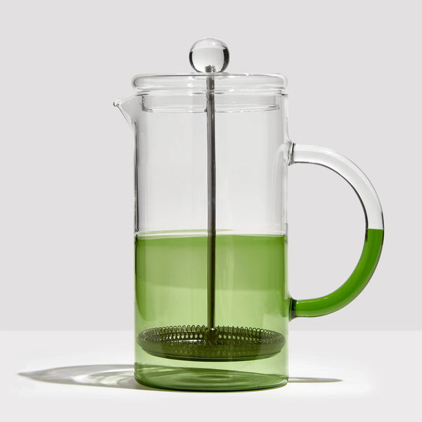 Two Tone Coffee Plunger | Clear + Green by Fazeek. Australian Art Prints and Homewares. Green Door Decor. www.greendoordecor.com.au