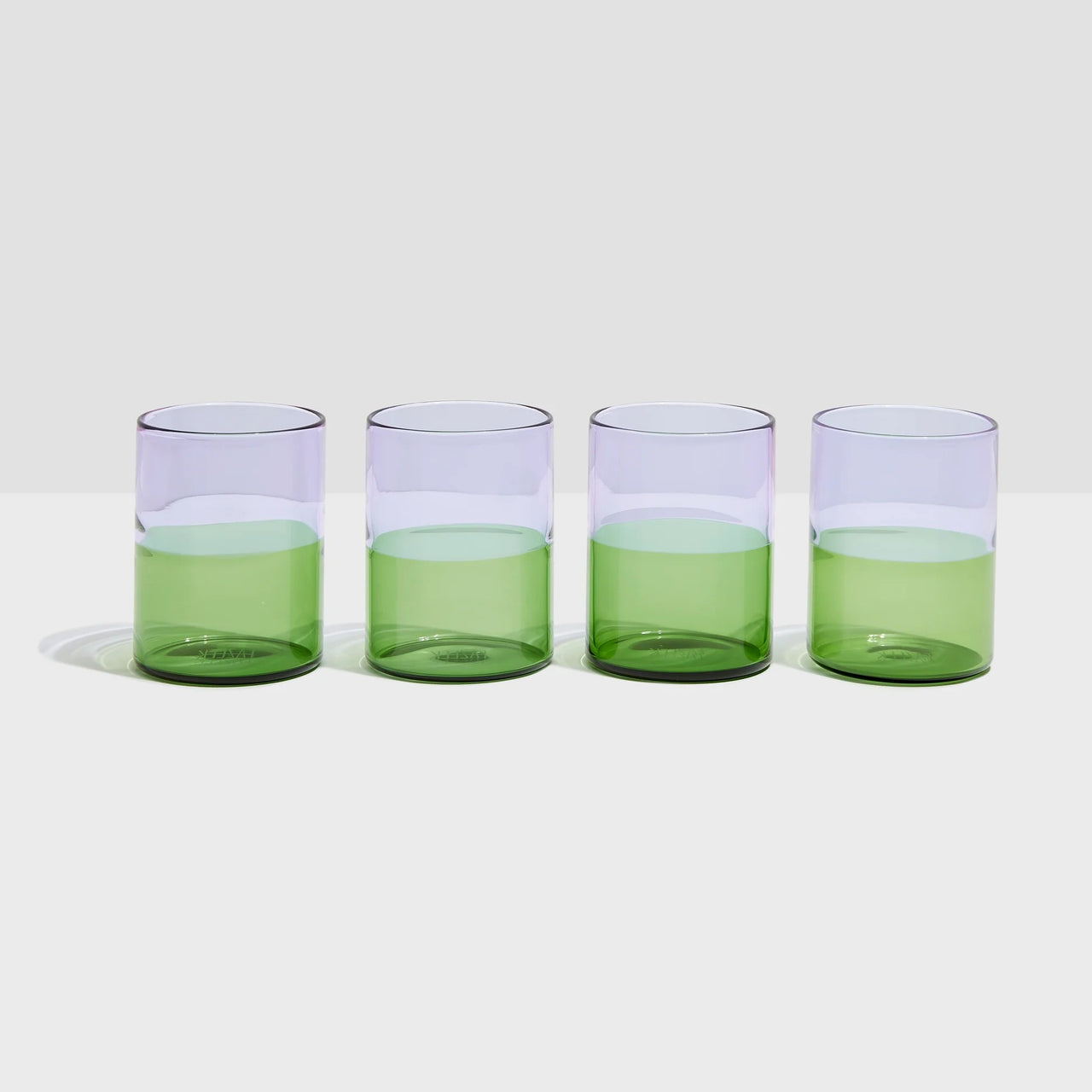 Two Tone Glasses Set | Lilac/Green by Fazeek. Australian Art Prints and Homewares. Green Door Decor. www.greendoordecor.com.au