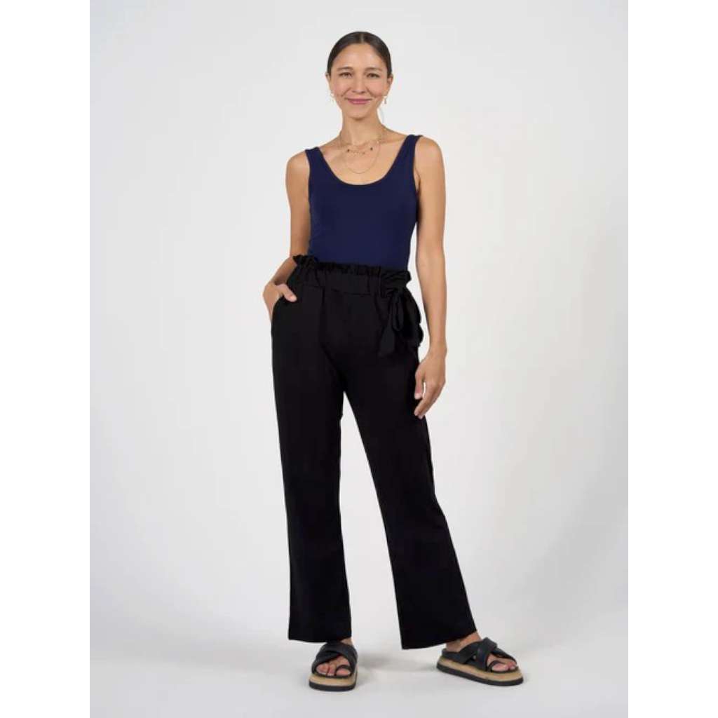Tyler Bamboo Paperbag Pant | Black