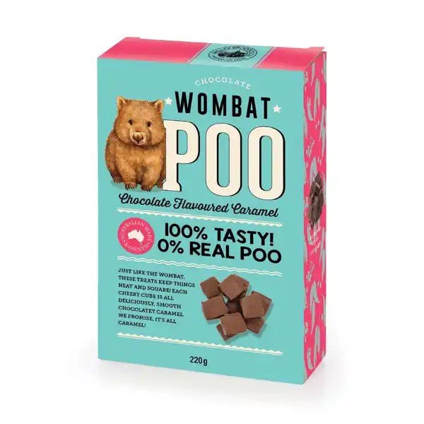 Choc Caramel Wombat Poo 220g | Valley Produce Co. Australian Art Prints, Gifts, Fashion and Homewares. Green Door Decor. www.greendoordecor.com.au