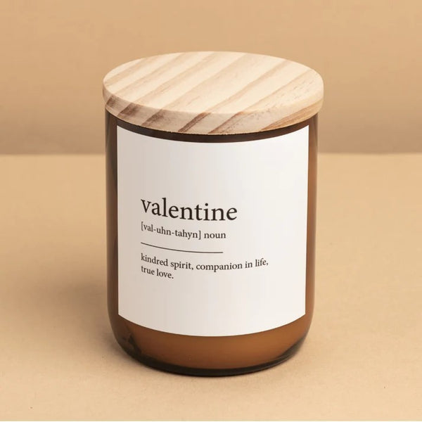 'Valentine' | Dictionary Candle by The Commonfolk Collective. Australian Art Prints and Homewares. Green Door Decor. www.greendoordecor.com.au