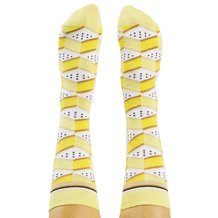 'Vanilla Slice' Socks by Wilson Payne. Australian Art Prints and Homewares. Green Door Decor. www.greendoordecor.com.au