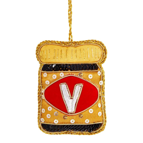 Vegemite Sequin Xmas Decoration. Australian Art Prints and Homewares. Green Door Decor. www.greendoordecor.com.au