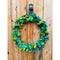 Vibrant Green Recycled Fabric Wreath by Mink & Me. Australian Art Prints and Homewares. Green Door Decor. www.greendoordecor.com.au