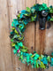 Vibrant Green Recycled Fabric Wreath by Mink & Me. Australian Art Prints and Homewares. Green Door Decor. www.greendoordecor.com.au