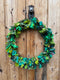 Vibrant Green Recycled Fabric Wreath by Mink & Me. Australian Art Prints and Homewares. Green Door Decor. www.greendoordecor.com.au
