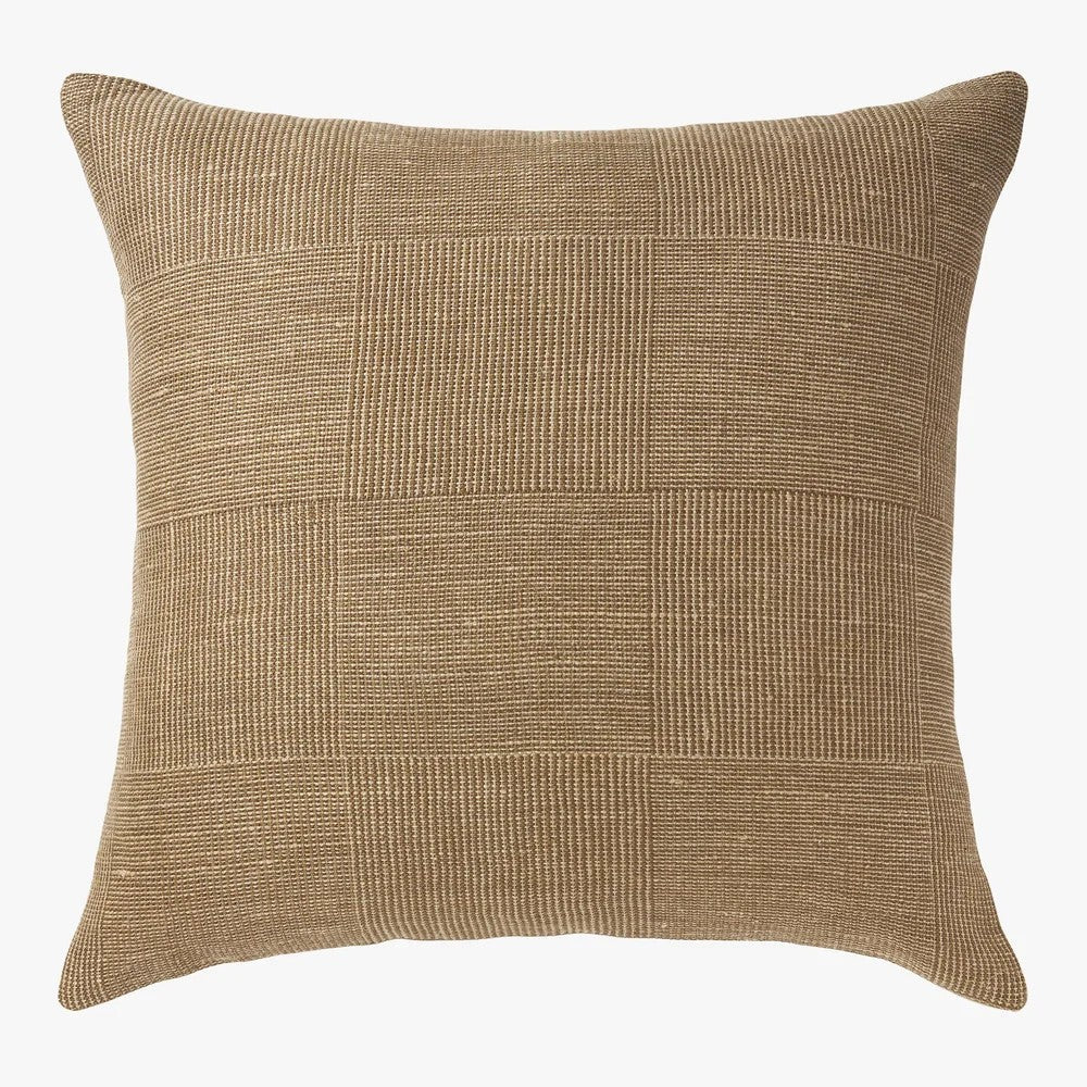 'Vidi' Grand Linen Cushion (60x60cm) | Khaki by L&M Home. Australian Art Prints, Gifts, Fashion and Homewares. Green Door Decor. www.greendoordecor.com.au