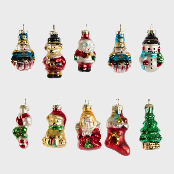 Vintage Mixed Decorations - Box set of 10 | Christmas Hanging Decorations by Florabelle. Australian Art Prints and Homewares. Green Door Decor. www.greendoordecor.com.au