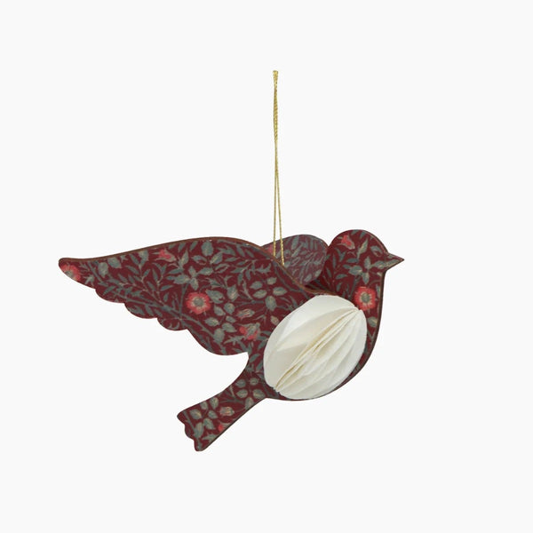 Vintage Pattern Hanging Bird - Burgundy | Christmas Hanging Decoration by French Country Collections. Australian Art Prints and Homewares. Green Door Decor. www.greendoordecor.com.au