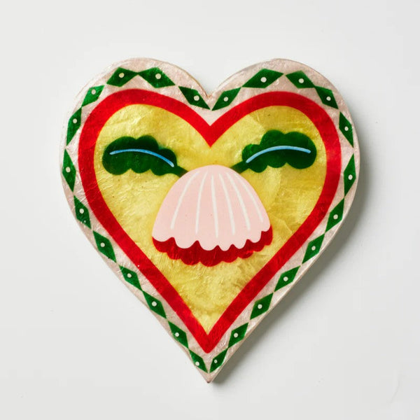 Wall Tile | 'Bloom Nouveau' Pink Heart by Jones and Co. Australian Art Prints and Homewares. Green Door Decor. www.greendoordecor.com.au