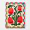 Wall Tile | 'Bloom Nouveau' Red Rectangle by Jones and Co. Australian Art Prints and Homewares. Green Door Decor. www.greendoordecor.com.au