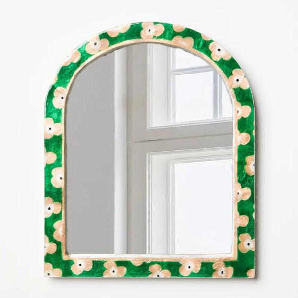 Wall Tile | 'Paradis' Green Floral Mirror by Jones and Co. Australian Art Prints and Homewares. Green Door Decor. www.greendoordecor.com.au