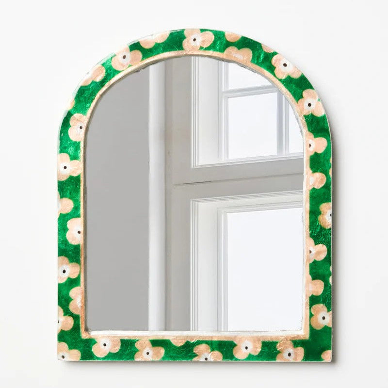 Wall Tile | 'Paradis' Green Floral Mirror by Jones and Co. Australian Art Prints and Homewares. Green Door Decor. www.greendoordecor.com.au
