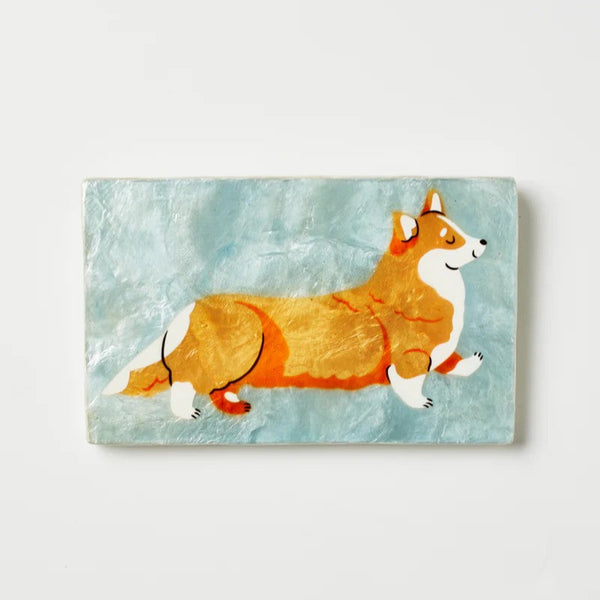 Wall Tile | Pup Corgi by Jones and Co. Australian Art Prints and Homewares. Green Door Decor. www.greendoordecor.com.au