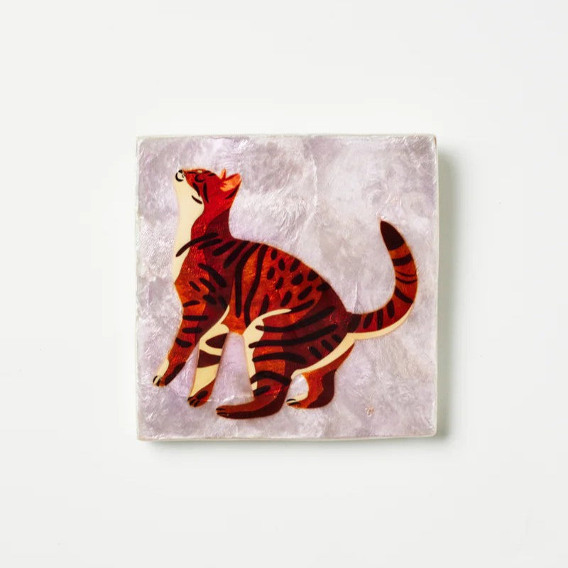 Wall Tile | Purr Bengal Cat by Jones and Co. Australian Art Prints and Homewares. Green Door Decor. www.greendoordecor.com.au