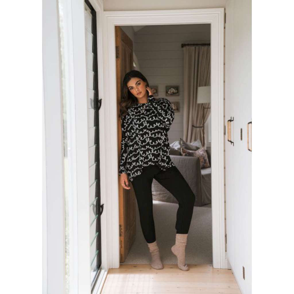 Warwick Bamboo Fold Down Pants - Black by Lou Lou Australia. Australian Art Prints and Homewares. Green Door Decor. www.greendoordecor.com.au