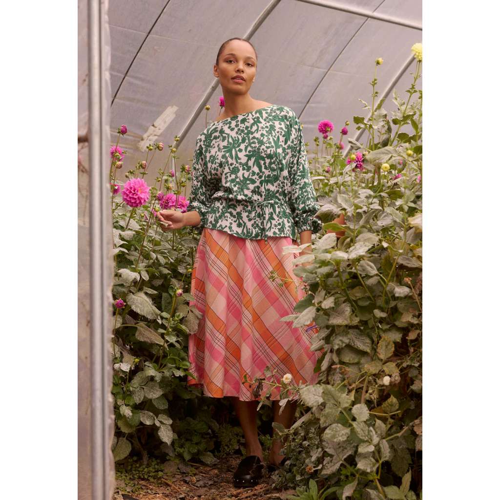 Wave Skirt | Pink Check by Nancybird. Australian Art Prints and Homewares. Green Door Decor. www.greendoordecor.com.au