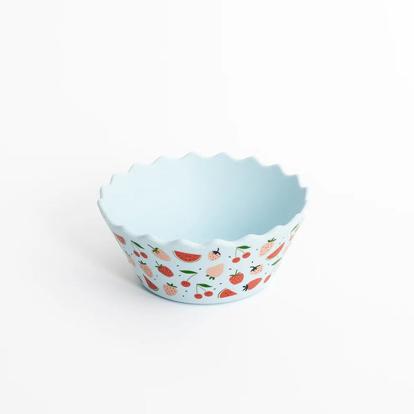 Wavy Edge Silicone Bowl | Blue Fruits by Chino Club. Australian Art Prints and Homewares. Green Door Decor. www.greendoordecor.com.au