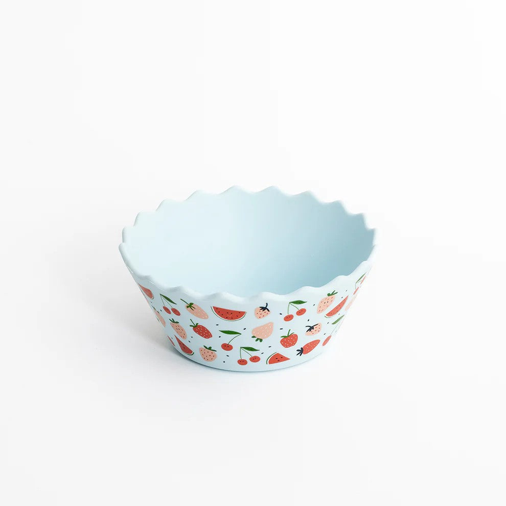 Wavy Edge Silicone Bowl | Blue Fruits by Chino Club. Australian Art Prints and Homewares. Green Door Decor. www.greendoordecor.com.au