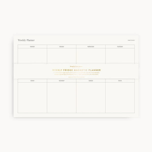 Weekly Fridge Planner by Bespoke Letterpress. Australian Art Prints, Gifts, Fashion and Homewares. Green Door Decor. www.greendoordecor.com.au