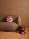 Linen Round Cushion (45cm) | Wild Pansy Lilac by Bonnie and Neil. Australian Art Prints, Gifts, Fashion and Homewares. Green Door Decor. www.greendoordecor.com.au