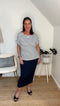 Wilde Bamboo Box Fit Tee | Navy & White Stripe