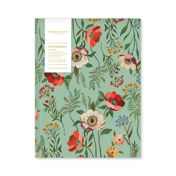'Wildflowers' Workbook by Bespoke Letterpress. Australian Art Prints and Homewares. Green Door Decor. www.greendoordecor.com.au