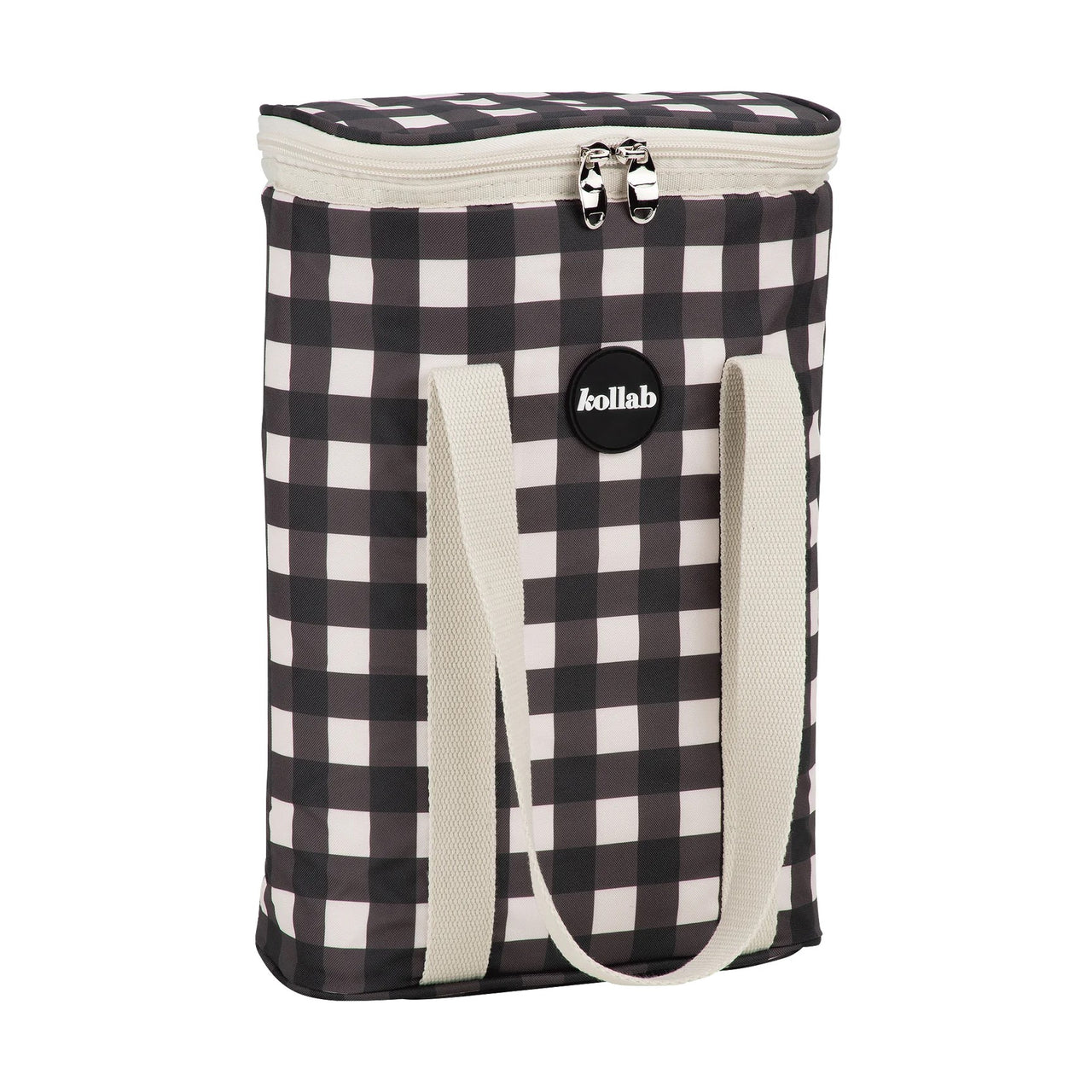 Holiday Wine Cooler Bag | Black Check by Kollab. Australian Art Prints and Homewares. Green Door Decor. www.greendoordecor.com.au