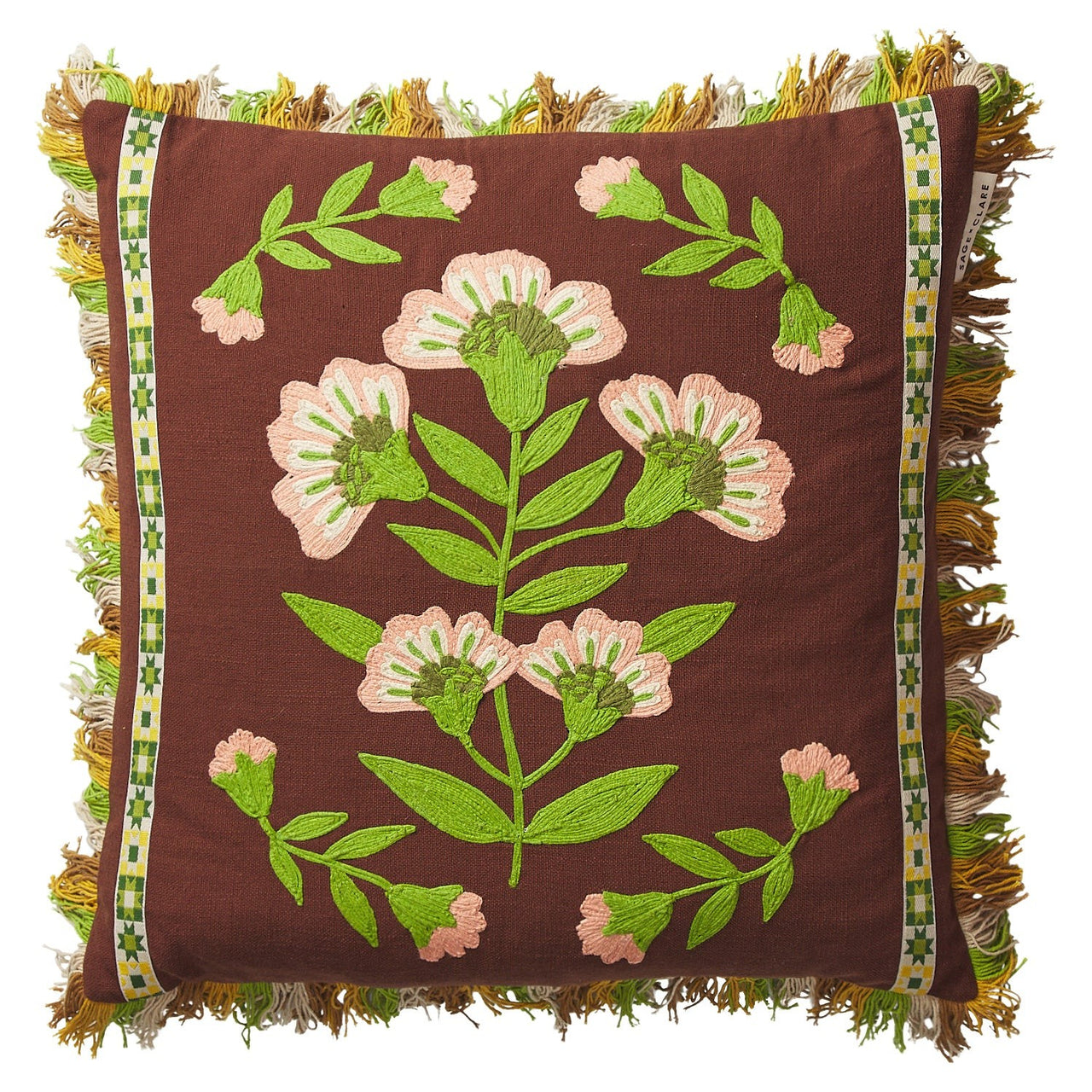 'Winona' Embroidered Cushion by Sage and Clare. Australian Art Prints, Gifts, Fashion and Homewares. Green Door Decor. www.greendoordecor.com.au