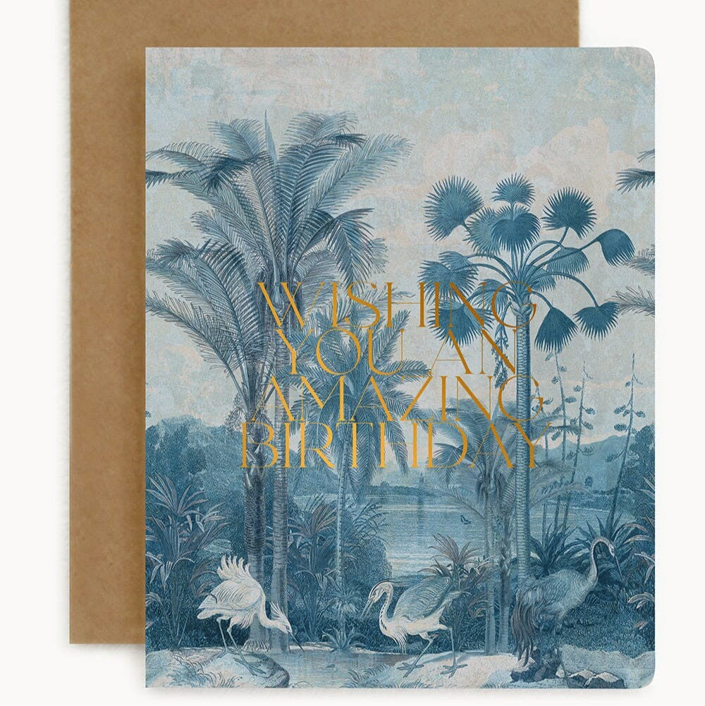 Greeting Card | 'Wishing You an Amazing Birthday' | Subcontinent by Bespoke Letterpress. Australian Art Prints and Homewares. Green Door Decor. www.greendoordecor.com.au