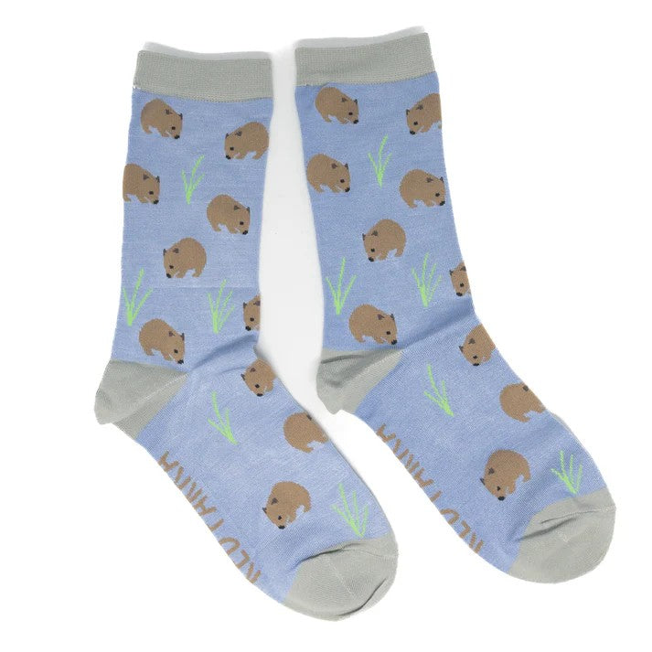 Wombat Socks by Red Parka. Australian Art Prints and Homewares. Green Door Decor. www.greendoordecor.com.au