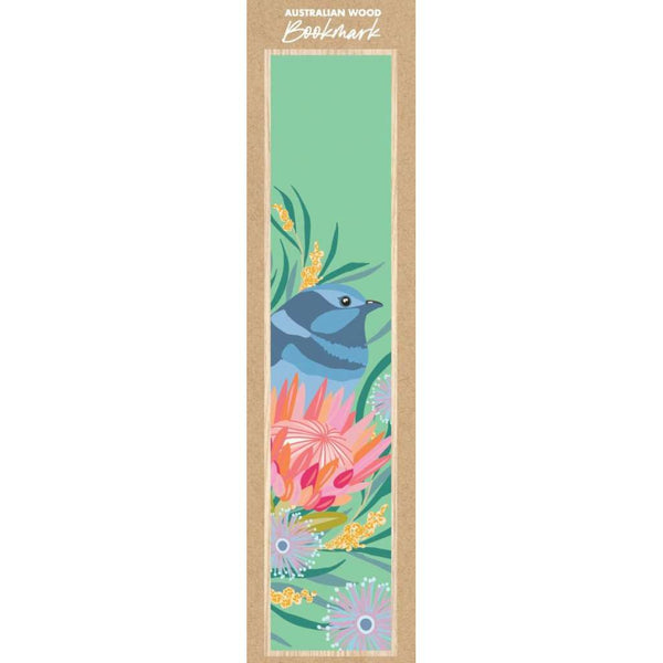 Wooden Bookmark - Christie Williams | Blue Wren (Green) by Aero Images. Australian Art Prints, Fashion and Homewares. Green Door Decor. www.greendoordecor.com.au