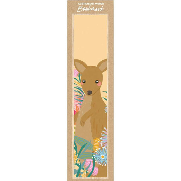 Wooden Bookmark - Christie Williams | Kangaroo Pale Yellow by Aero Images. Australian Art Prints and Homewares. Green Door Decor. www.greendoordecor.com.au