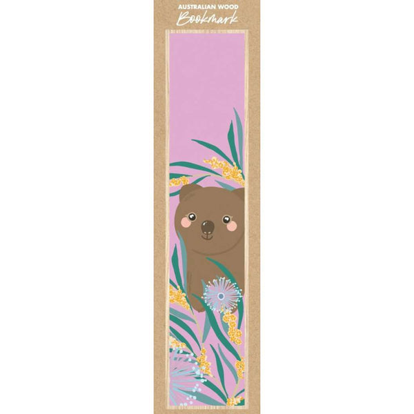Wooden Bookmark - Christie Williams | Wombat Mauve by Aero Images. Australian Art Prints, Fashion and Homewares. Green Door Decor. www.greendoordecor.com.au